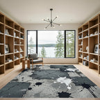 Cracked Concrete Splatter Abstract Rug