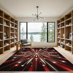 Radiant Red Burst Starburst Rug