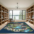 Serene Zen Garden Pavilion Landscape Rug