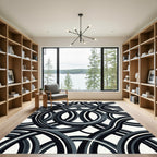 Monochromatic Abstract Interlocking Rings Rug