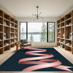 Rose Gold Swirling Ribbon Texture Rug