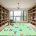 Retro Alphabet Splash Art Rug