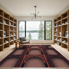 Elegant Ornate Bronze Archway Grid Rug