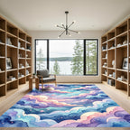 Dreamy Watercolor Pastel Cosmic Cloud Sky Rug