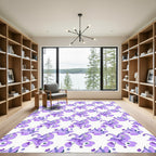 Lavender Floral Swirl Composition Rug