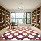 Gradient Lattice Floral Medallion Rug
