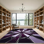 Deep Purple Shattered Glass Geometric Rug