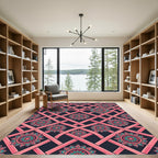 Coral Lattice Mandala Charm Rug