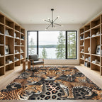 Realistic Leopard Spot Wildlife Composition Rug