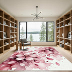 Watercolor Cherry Blossom Petal Rouge Rug
