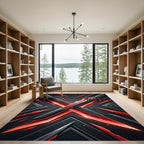Glowing Crimson Dual Crossed Blades Rug