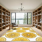 Cheerful Yellow Citrus Fruit Slice Rug