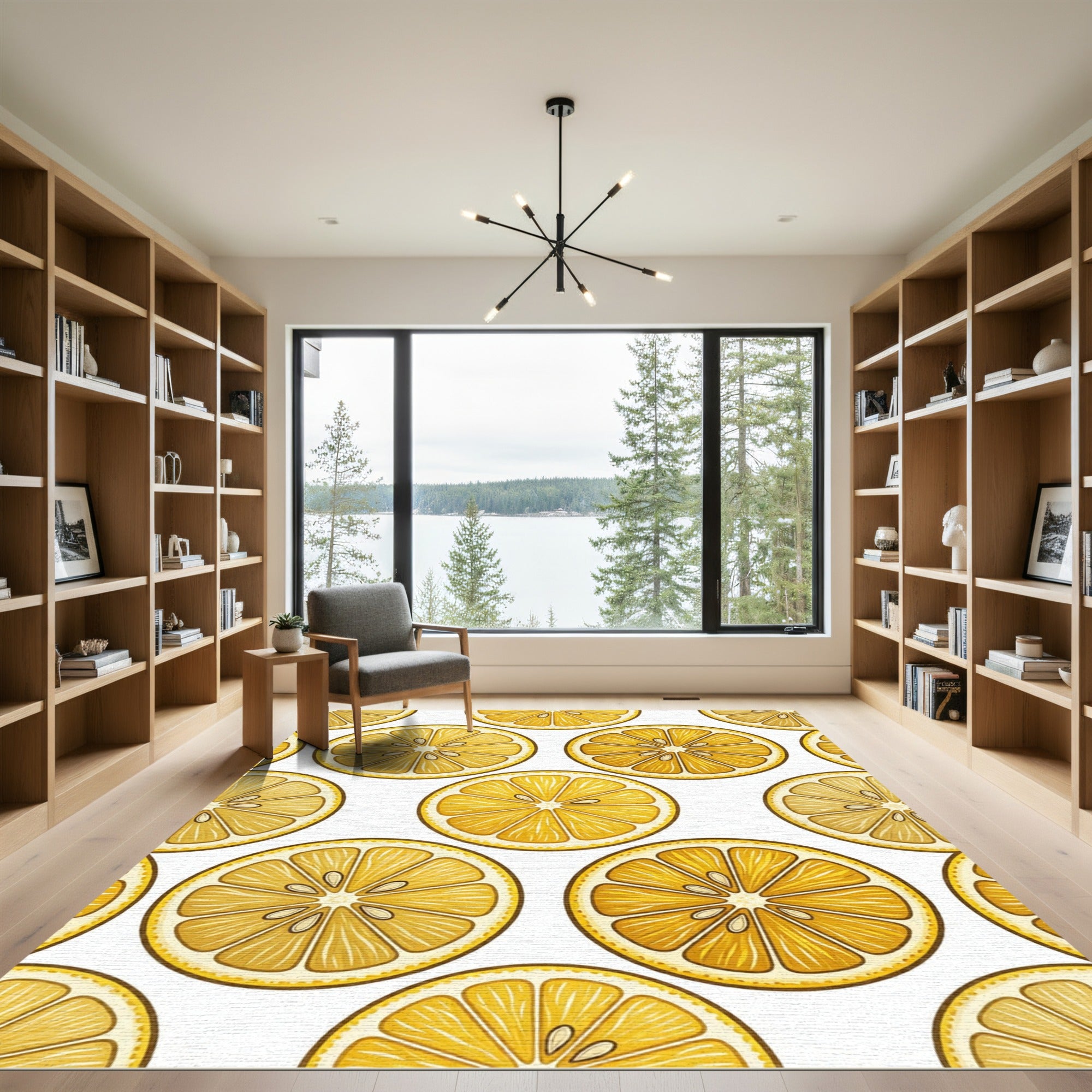 Cheerful Yellow Citrus Fruit Slice Rug