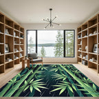 Lush Green Tropical Bamboo Rainfall Rug
