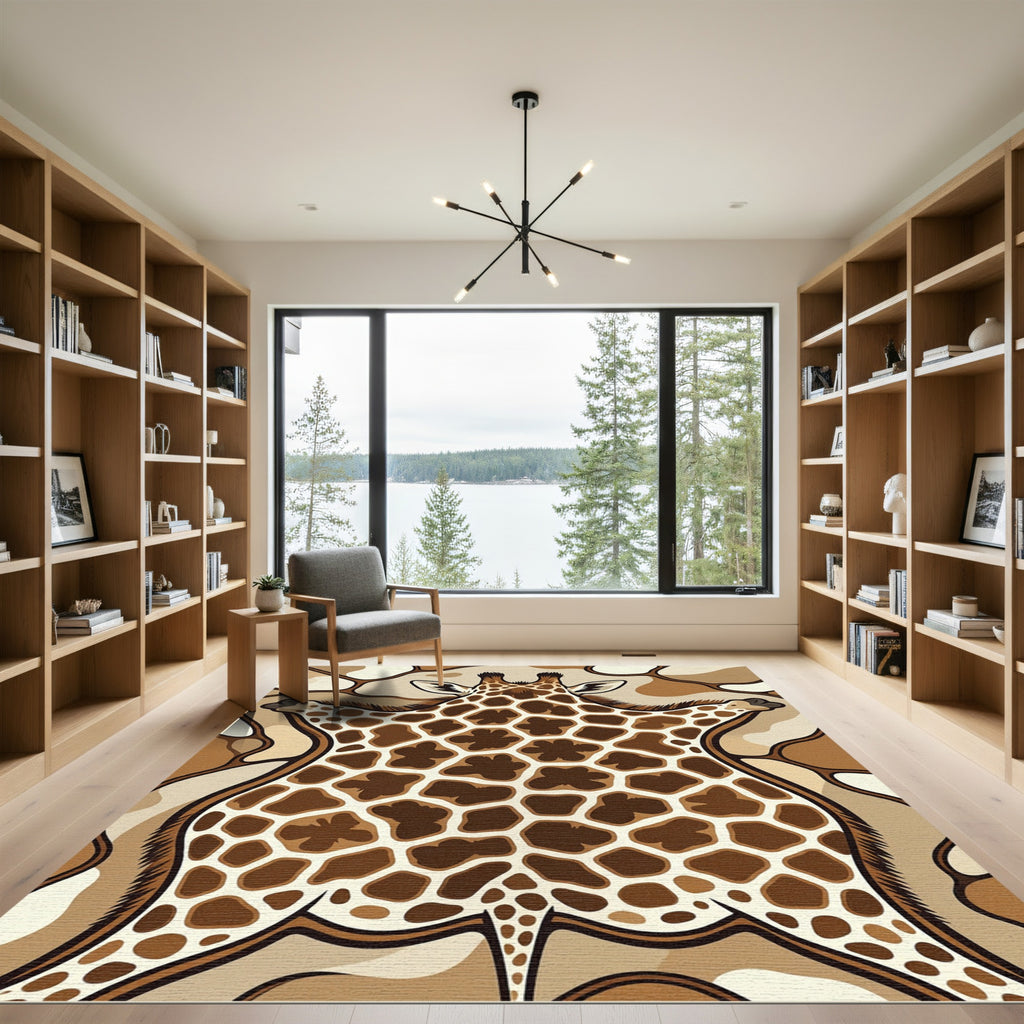 Neutral Giraffe Spot Abstract Rug