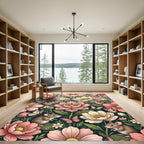 Whimsical Floral Mouse and Butterfly Field Rug