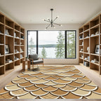 Neutral Sand Scallop Wave Texture Rug