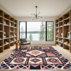 Eclectic Rose Gold Geometric Mandala Collage Rug