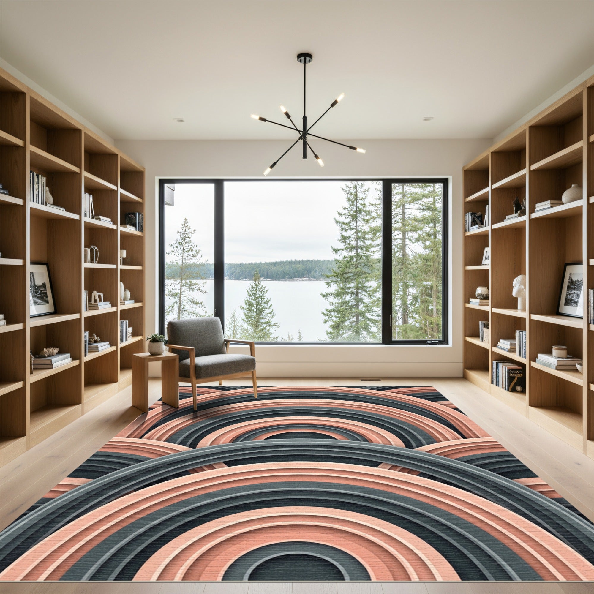 Coral Gray Arch Ripple Rug
