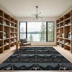 Monochromatic Stepped Pyramid Tribal Rug
