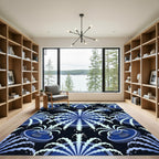 Blue Water Fountain Medallion Rug