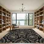 Cream Rose Paisley Heart Crown Rug