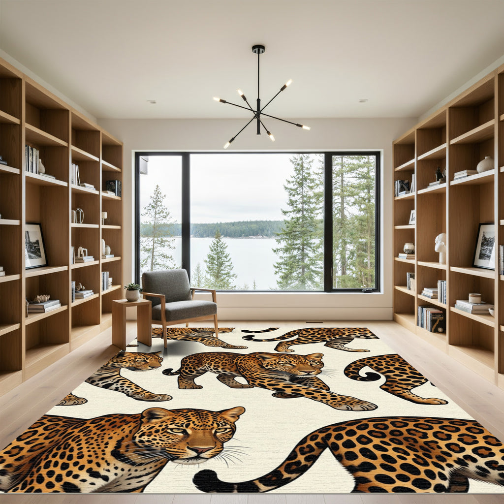 Leopard Spots Repeating Animal Collage Rug