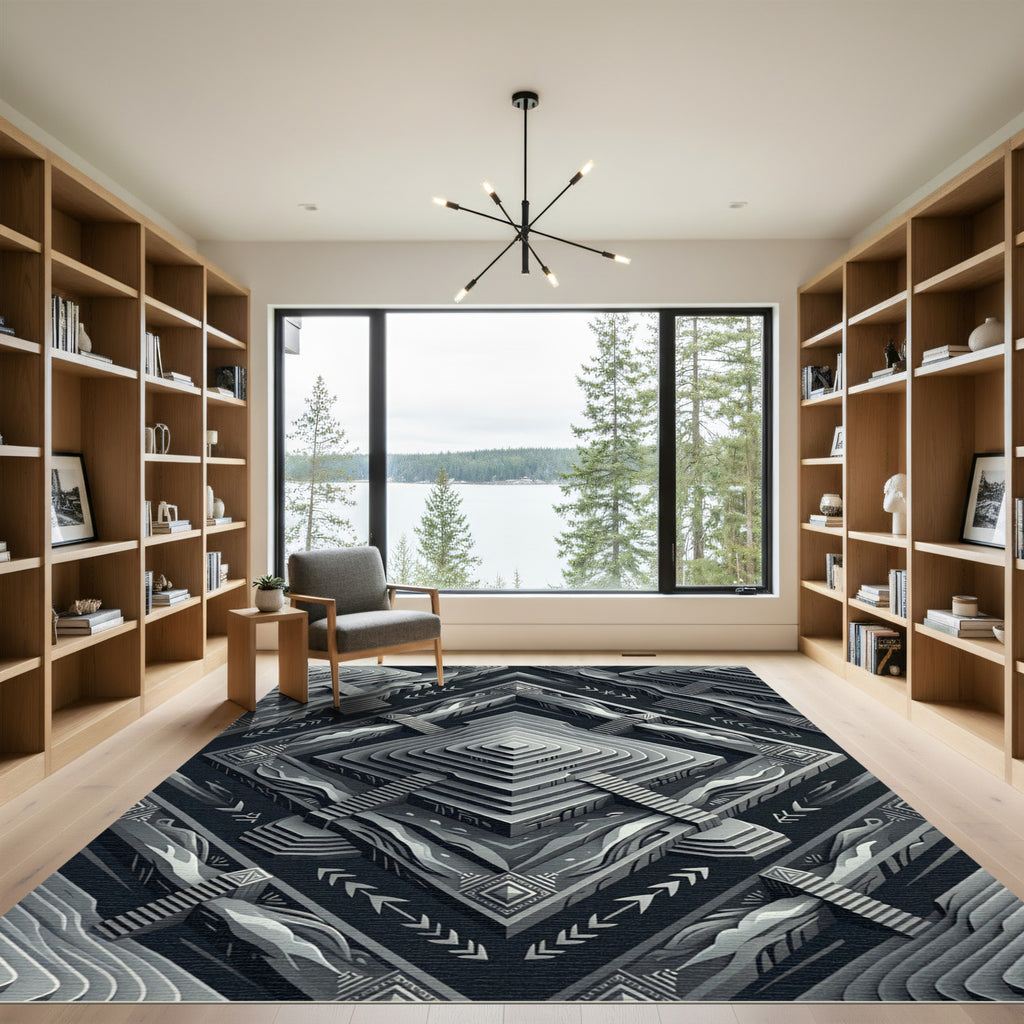 Monochromatic Geometric Layered Abstract Rug