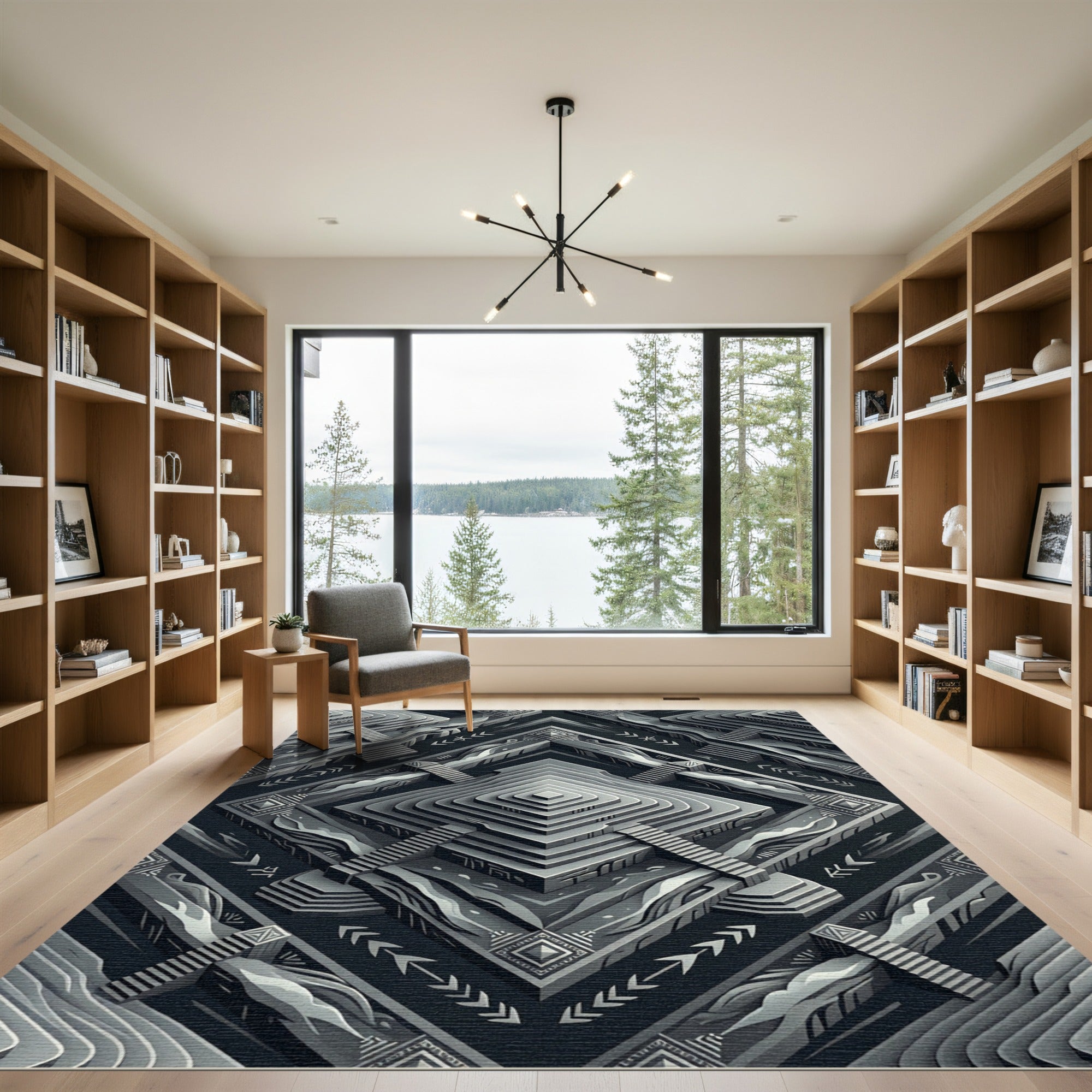 Monochromatic Geometric Layered Abstract Rug