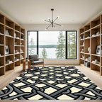 Gray Interlocking Chain Mesh Abstract Rug