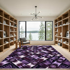 Purple Desert Cactus Tribal Cross Rug