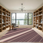 Rich Rose Gold Diagonal Stripe Rug