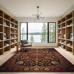 Ornate Gold Floral Medallion Area Decor Rug