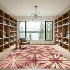 Radiant Crimson Starburst Medallion Rug