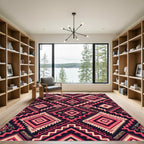 Bold Pink Diamond Tribal Pattern Rug