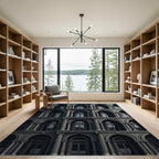 Dark Gray Arch Corinthian Column Rug