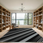 Modern Minimalist Gray Diagonal Stripe Rug