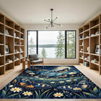 Luminous Moonlight Butterfly Wildflower Meadow Rug