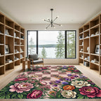Vibrant Bouquet Checkerboard Garden Rug