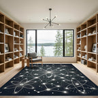 Cosmic Atomic Star Constellation Rug