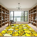 Vibrant Sunny Lemon Slice Jigsaw Mosaic Rug