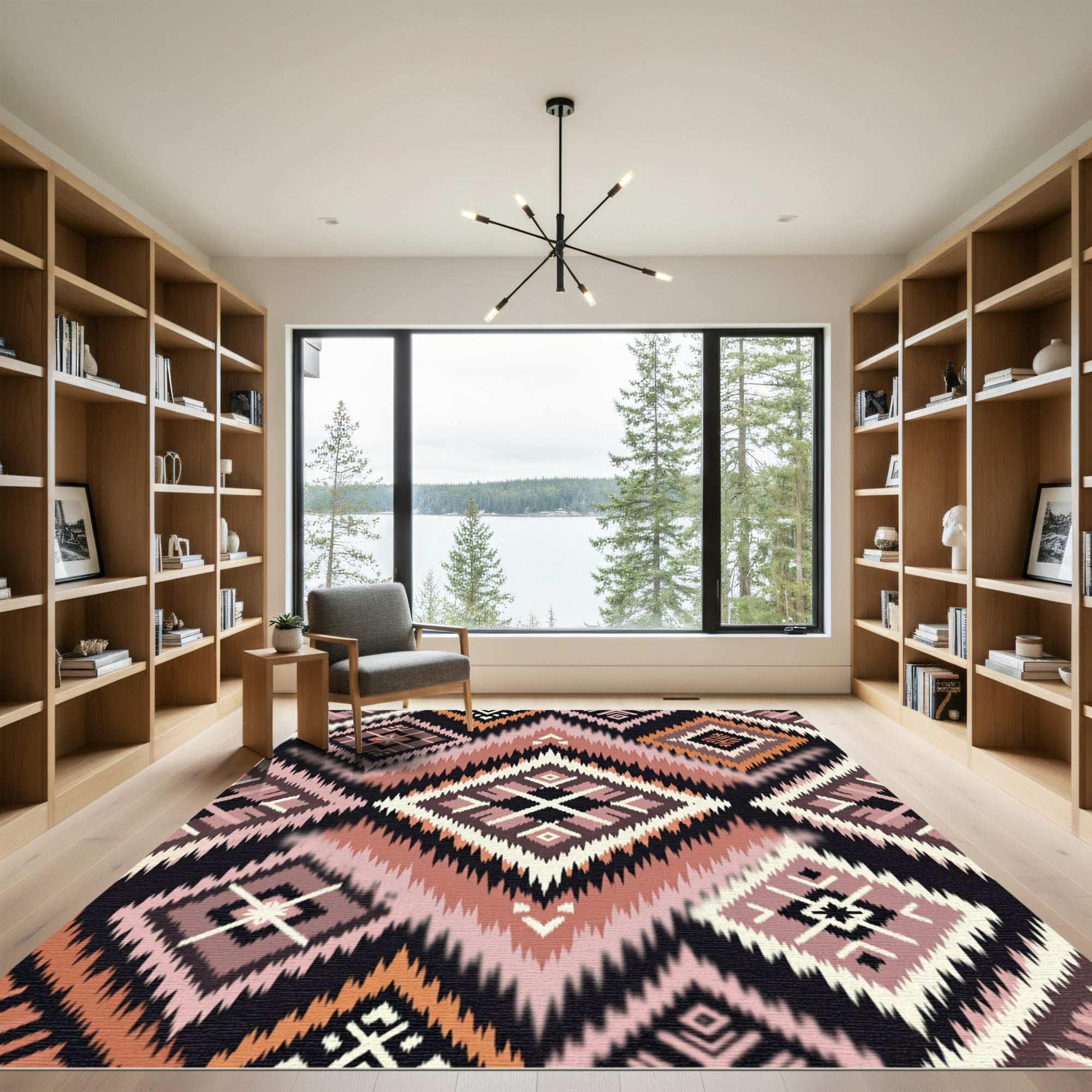 Earthy Southwestern Geometric Diamond Aztec Rug