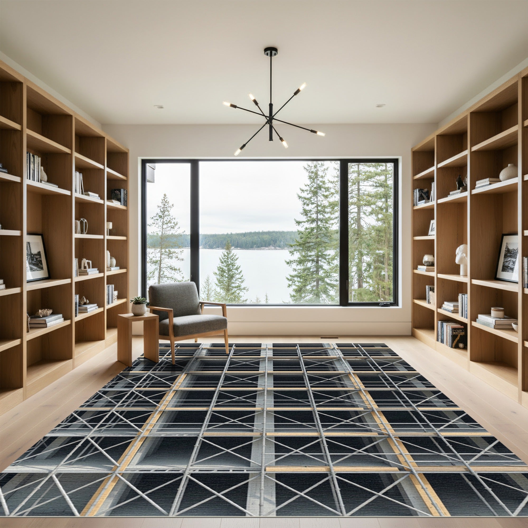 Industrial Metal Grid Scaffolding Rug