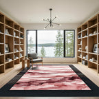 Muted Rose Abstract Mountain Landscape Rug