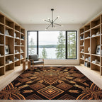 Golden Mandala Geometric Arrow Art Rug