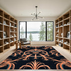 Peach Fountain Water Art Deco Rug