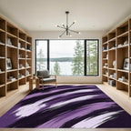 Abstract Purple Swirl Brush Stroke Rug