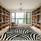 Striking Zebra Stripe Abstract Image Rug