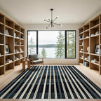 Minimalist Monochrome Vertical Skyscraper Stripe Rug
