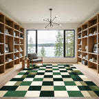 Forest Pine Checkered Geometric Earthy Rug